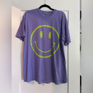 Dressed in Lala tshirt.